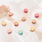 1000pcs Colorful Letter Beads, 4x7mm Acrylic Alphabet Beads A-Z Round Letter Beads for Friendship Bracelets Necklaces DIY Crafts Gifts Jewelry Making (Colorful Gold) - color: pink/gold