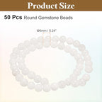 HARFINGTON 50pcs Natural Stone Beads 6mm Clear Quartz Round Gemstone Stone Loose Beading Real Genuine Smooth Balls Bead for Jewelry Making Bracelets Necklace Earrings DIY - color: Clear Quartz, size: 6mm