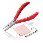 6 Inches Half Round Pliers Nylon Jaw Eyeglasses Frame Pliers Eyeglasses Repairing Plier Adjusting Eyeglass Arms Frame Pliers Optical Hand Tool with Screwdriver and Glasses Cloth - style: Half Round Plier