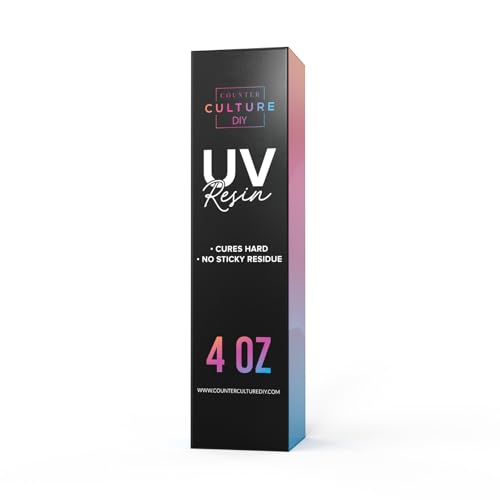 Counter Culture DIY Clear UV Resin, 4 oz, Quick Art Supplies for Coating & Casting, Great for Jewelry, Keychains - Epoxy Glue Cures Hard, No Sticky Residue - size: 4 oz