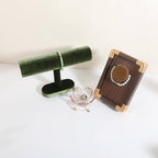 Bracelet T Bar Display for Selling, Wahtch Stand Jewelry Display, Velvet Bangle Holder Organizer【Green】 - color: Green