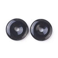 FASHEWELRY 5Pcs Natural Obsidian Donut Disc Pendants 30-31mm Large Hole Healing Chakra Circle Coin Gemstone Bead Charms for Jewelry Craft Making - color: Black Obsidian, 30-31mm