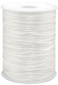 2mm x 100 Yards Quality Rattail Nylon Satin Cord Roll, Kumihimo Rattail, Chinese Knot (White) - color: White