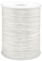 2mm x 100 Yards Quality Rattail Nylon Satin Cord Roll, Kumihimo Rattail, Chinese Knot (White) - color: White