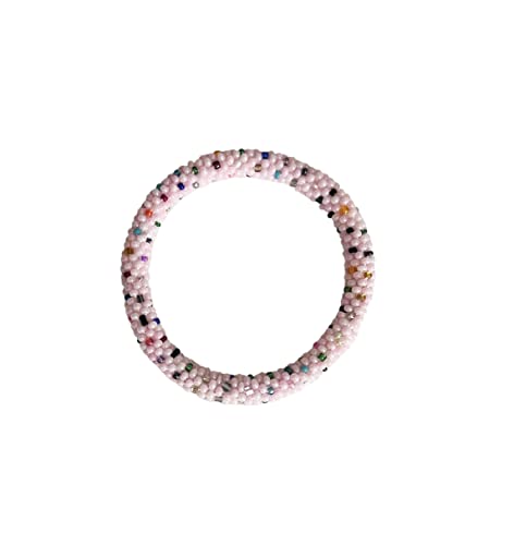 Wigspedia Crochet Glass Seed Bead Nepal Boho Bracelet - Pink - color: Pink Style # 11
