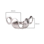 304 Stainless Steel End Caps 4x8mm 400pcs Knot Covers for Jewelry DIY Making and Repairing - color: End Caps, size: 4x8mm