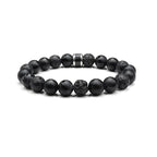 Kartini Studio Men's Bracelet, Black Onyx and Lava Stone Beads Bracelet, Men's Quality Bead Jewelry