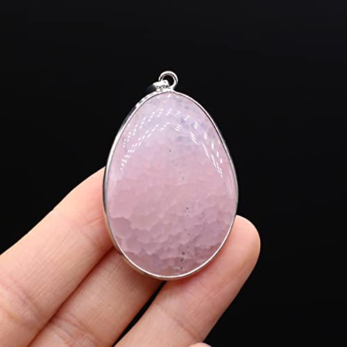 QSLLER 4pcs Natural Crystals Agate Stone Charms Big Size Water Drop Shape Pendants For Jewelry Making DIY Necklaces Earrings Accessories
