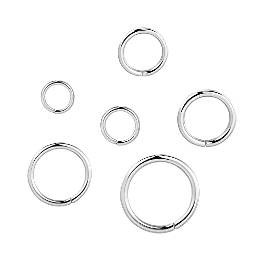 ALEXCRAFT Sterling Silver Jump Rings for Jewelry Making 4mm 5mm 6mm 7mm 8mm 10mm 925 Sterling Silver Open Jump Rings for DIY（60 PCS） - color: Sterling Silver (Mix Size, 60pcs)