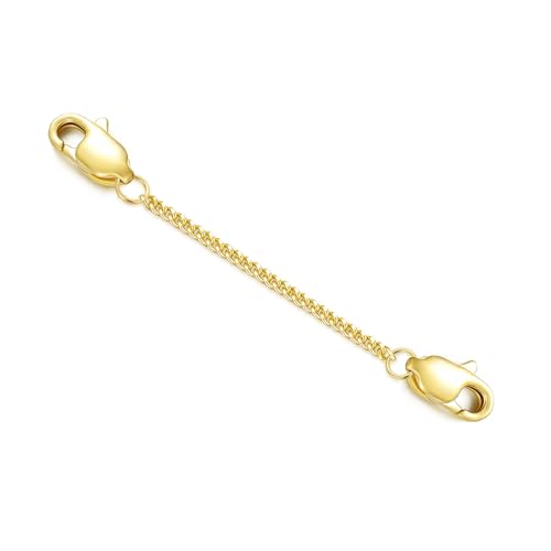 10K Yellow Gold 1"/2"/3" Necklace Extender Chain with Double Clasps, 10K Gold Necklace Extender Bracelet Anklet Extension Chain, Bracelet Extender 10K Gold - size: 3inch, style: Style 8