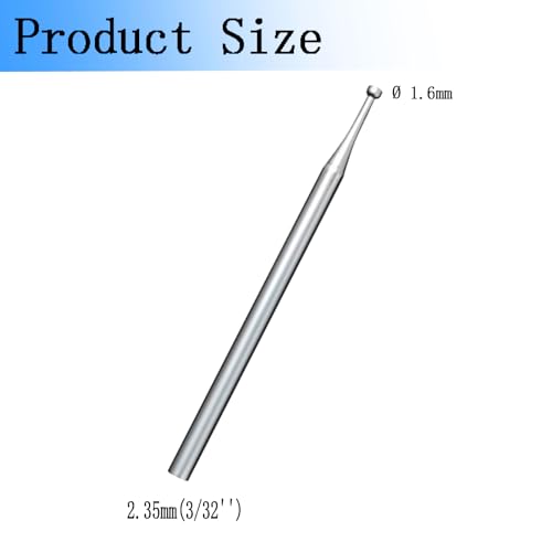 6 Pcs 1.6mm Round Cup Burr - 3/32'' Shank Wire Rounder Bits Jewelry Burs for Lapidary Making - color: 6 Pcs 1.6mm Round Cup Burs