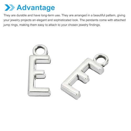 PATIKIL Letter Charm, 50pcs Alphabet Initial Pendant Charm Bulk DIY for Jewelry Making Bracelets Earrings Necklace - style: E