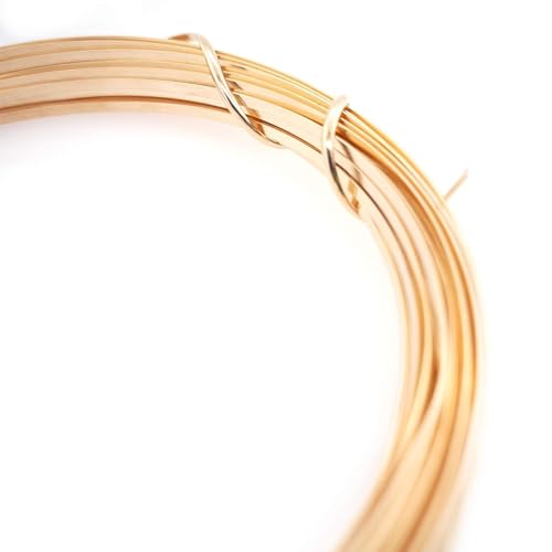 14/20 Yellow Gold Filled Wire Half Hard (Half Round) 14K Gold Filled Made in USA by CRAFT WIRE (3 Feet, 16 Gauge) - size: 16 Gauge, style: 3 Feet