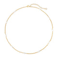 MTMY Beaded Necklaces for Women 14K Gold Plated Dainty Colorful Green/Rose Beaded Pearl Choker Necklace Delicate Boho Choker Necklace Jewelry Gift - style: Oval pearl