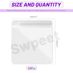 Swpeet 50Pcs 5.1"×5.1" Thick Clear PVC Jewelry Bags, Self Adhesive Portable Travel Jewelry Organizer, Plastic Jewelry Storage Bags, Transparent zipper bags, Anti Tarnish Lock Pouch for Rings Earrings - style: 13×13CM