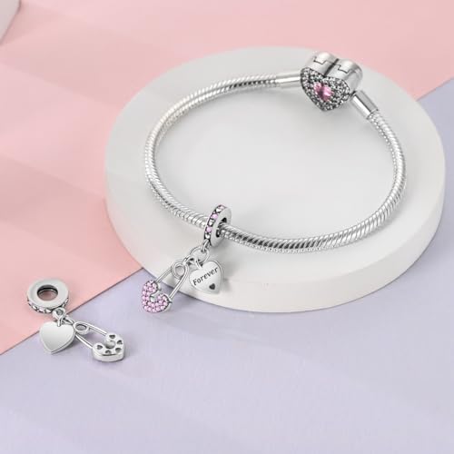 LAZA Charms for Bracelets 925 Sterling Silver Butterfly Summer Travel Ocean Lucky Charm Beads Pendant Jewelry for Women Mom - color: Forever Love