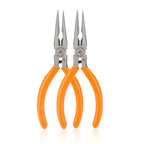 Rongon Small Needle Nose Pliers, 5” Long Nose Plier for Wire Bending, 2 Pack High Carbon Steel Serrated Jaw Pliers for Electronics & Jewelry, Stainless Steel Craft Tools with Non-Slip Grips(2Pcs) - size: 2Pcs