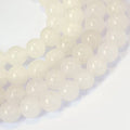 KISSITTY 235pcs 8mm Natural White Jade Bead Strands, Natural Gemstone Crystal Beads Round Smooth Chakra Beads Energy Healing Crystals Gemstones for DIY Jewelry Bracelets Necklaces Making - color: Natural White Jade