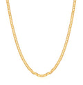 Barzel 18K Gold Plated Mariner Chain Necklace for Women, Flat Marina - Made in Brazil - color: 3MM Gold, size: 20 Inches