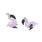FASHEWELRY 5Pcs Handmade Flamingo Lampwork Glass Pendants Pink Little Flame Bird Spacer Beads Charms for DIY Necklace Bracelet Jewelry Making - color: Flamingo-Pink