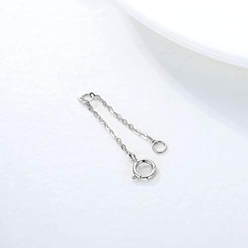 14K Gold Chain Extender for Women, Yellow Gold/White Gold/Rose Gold Adjustable Gold Necklace Anklet EXtension Chain, Available in 2/3/4 Inch - color: White Gold, size: 2 Inch