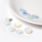 20pcs 12mm Natural Stone No Hole Opal Semicircle Smooth Cabochons Beads Healing Chakra Crystal Stone Bead for Jewelry Making Rings Earrings Necklace Bracelet DIY Crafts - color: Opal, size: 12mm