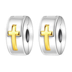 Clip Stopper Spacer Charms for Bracelets Necklaces, Compatible with Pandora,Jewery Mking DIY - style: Cross Clip
