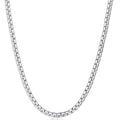 Fiusem Flat Box Chains for Men, 2.5/3/4/4.5/5mm Silver Tone Box Chain Necklace, Stainless Steel Necklaces for Men and Women 16-28 Inches, Jewelry Gift - size: 28 Inches, style: Silver 2.5MM