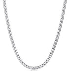 Fiusem Flat Box Chains for Men, 2.5/3/4/4.5/5mm Silver Tone Box Chain Necklace, Stainless Steel Necklaces for Men and Women 16-28 Inches, Jewelry Gift - size: 18 Inches, style: Silver 2.5MM