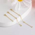 Necklace Extenders Durable 14K Gold Plated Solid Brass Necklace Bracelet Anklet Extender Extension Chains（1 2 3 inch） - color: A-14K Gold