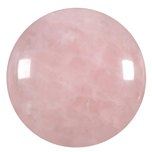 moonsix 10PCS Round Rose Quartz Cabochons Flatback CAB Gemstone Beads Crystal Flat Stone for DIY Craft Jewelry Making, 22mm - color: pink, size: 22mm