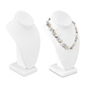 MOOCA 2 Pcs Deluxe Medium Necklace Chain Jewelry Display Holder, Jewelry Stand, Necklaces Display Mannequin Bust Stand, White Faux Leather - color: 1) Whit Faux Leather, 2 pieces