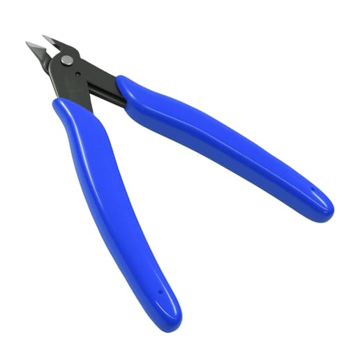 5 Inch Micro Wire Flush Cutters, 3Pcs Spring Loaded Precision Wire Snips for Jewelry, 3D Printing, Electronics & Crafts - Navy Blue - color: Blue
