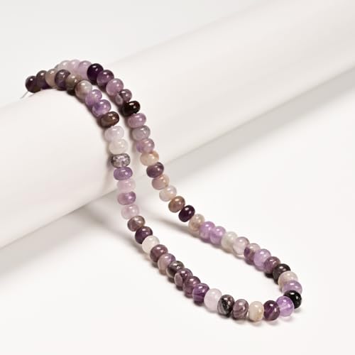 ICAI 4x6mm Natural Rondelle Beads – Loose Gemstone Spacers for DIY Jewelry Making (Amethyst) - color: Amethyst, size: 4x6