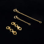 925 Sterling Silver Double Lobster Clasp and Necklace Extender Gold Plated Double Lobster Clasps Connector Bracelet Necklace Extension Clasp for Jewelry Making（4pcs） - color: A-Gold Lobster Clasp and Necklace Extender