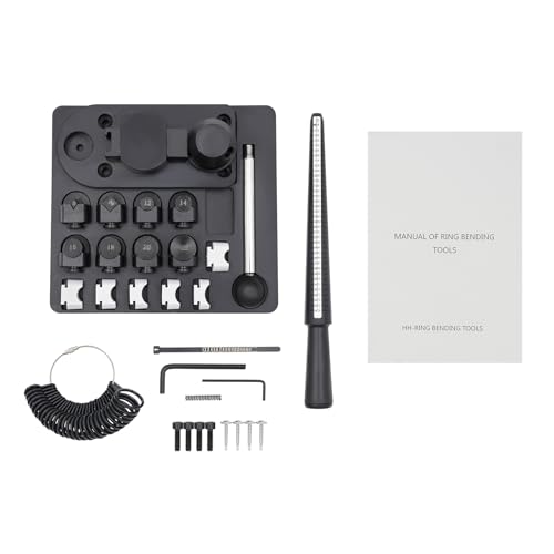 FLYHERO Portable Ring Bender Tool, Jewelry Ring Bending Machine Multi-Functional Rings Bending Maker Kit Jewelry Making Repair Tools for DIY Rings Metals (Black) - color: Black