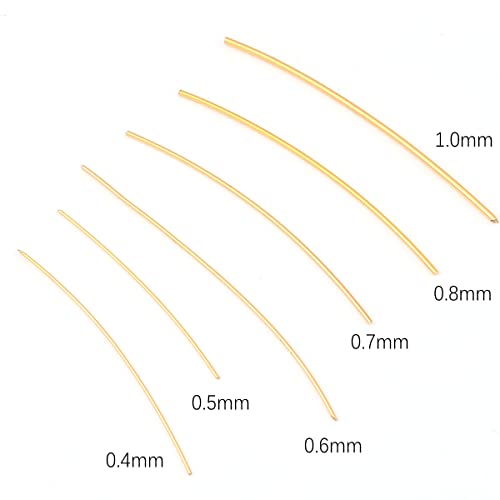 BEADIA 18K Gold Plated Wire 0.5mm 10 Meters Bead Cord for Bracelet Necklace Charm Beading Jewelry Making Findings - size: 0.5mm, style: 18K Gold