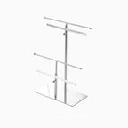 Jewelry Organizer Stand Tree, Tiered Jewelry Display Stand, Metal Tabletop Free Standing Necklace Earring Bracelet Ring Holder Organizer (Silver)