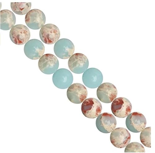 90pcs Adabele Natural Aquamarine Blue Impression Aqua Terra Jasper Healing Gemstone 4mm Small Sea Sediment Round Loose Beads Gem Stone Spacer GH5-4 - color: Aqua Terra Jasper, size: 4mm (90pcs/1 Strand)