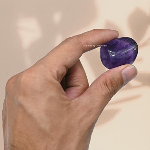 Amazing Gemstone Amethyst Crystal Tumbled Stones Polished Rocks - Natural Gem Stones for Healing - DIY Crystals for Protection (1 Piece) - color: Amethyst