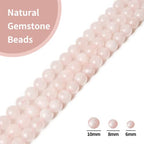 100pcs 8mm Rose Quartz Beads Natural Gemstone Beads Round Loose Beads for Crafting and Jewelry Making - color: Rose Quartz, size: 8mm