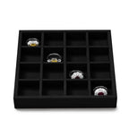 Oirlv Microfiber Stackable 16 Girds Jewelry Tray Multi-Compartment Jewelry Organizer - style: P13715