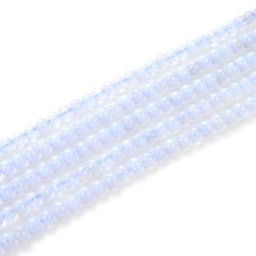90pcs Adabele Natural Blue Lace Agate Healing Gemstone 4mm Small Round Beads Gem Stone Spacer for DIY Craft Jewelry Making GE11-4 - color: Blue Lace Agate, size: 4mm (90pcs/1 Strand)