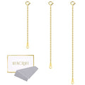 14K Gold Necklace Extender 925 Sterling Silver Necklace Bracelet Ankle Extenders Chain Extension for Jewelry Making（2 3 4 inch） - style: 14K Gold-Rectangle Tag