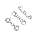 925 Sterling Silver Lobster Clasp for DIY Necklace Bracelet Jewelry Making, Double Spring Clasp with Closed Jump Rings, Necklace Extender Clasp Connector Bracelet Extension (Style 11) - style: Style 11