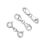 925 Sterling Silver Lobster Clasp for DIY Necklace Bracelet Jewelry Making, Double Spring Clasp with Closed Jump Rings, Necklace Extender Clasp Connector Bracelet Extension (Style 11) - style: Style 11
