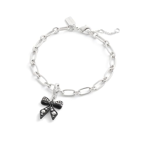 COACH Women's Collectible Signature Jewelry Charm - color: Pearl Bow Black/Rhodium