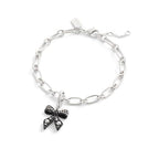 COACH Women's Collectible Signature Jewelry Charm - color: Pearl Bow Black/Rhodium