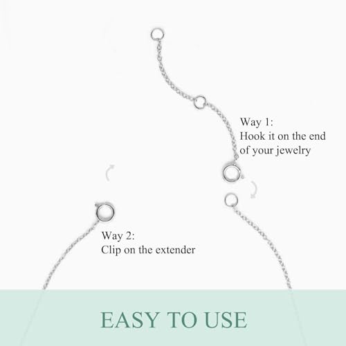 14K Gold Chain Extender for Women, Yellow Gold/White Gold/Rose Gold Adjustable Gold Necklace Anklet EXtension Chain, Available in 2/3/4 Inch - color: Rose Gold, size: 3 Inch