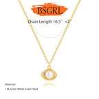 Pearl Necklace for Women- 14K Gold-plated/White Gold-plated Dainty Pearl Necklace for Women - color: Gold shell pearl